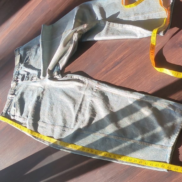 UNIVERSAL THREAD HIGH-RISE CURVED LEG RELAXED HIP & THIGH METALLIC PANTS S (14) - Picture 10 of 17